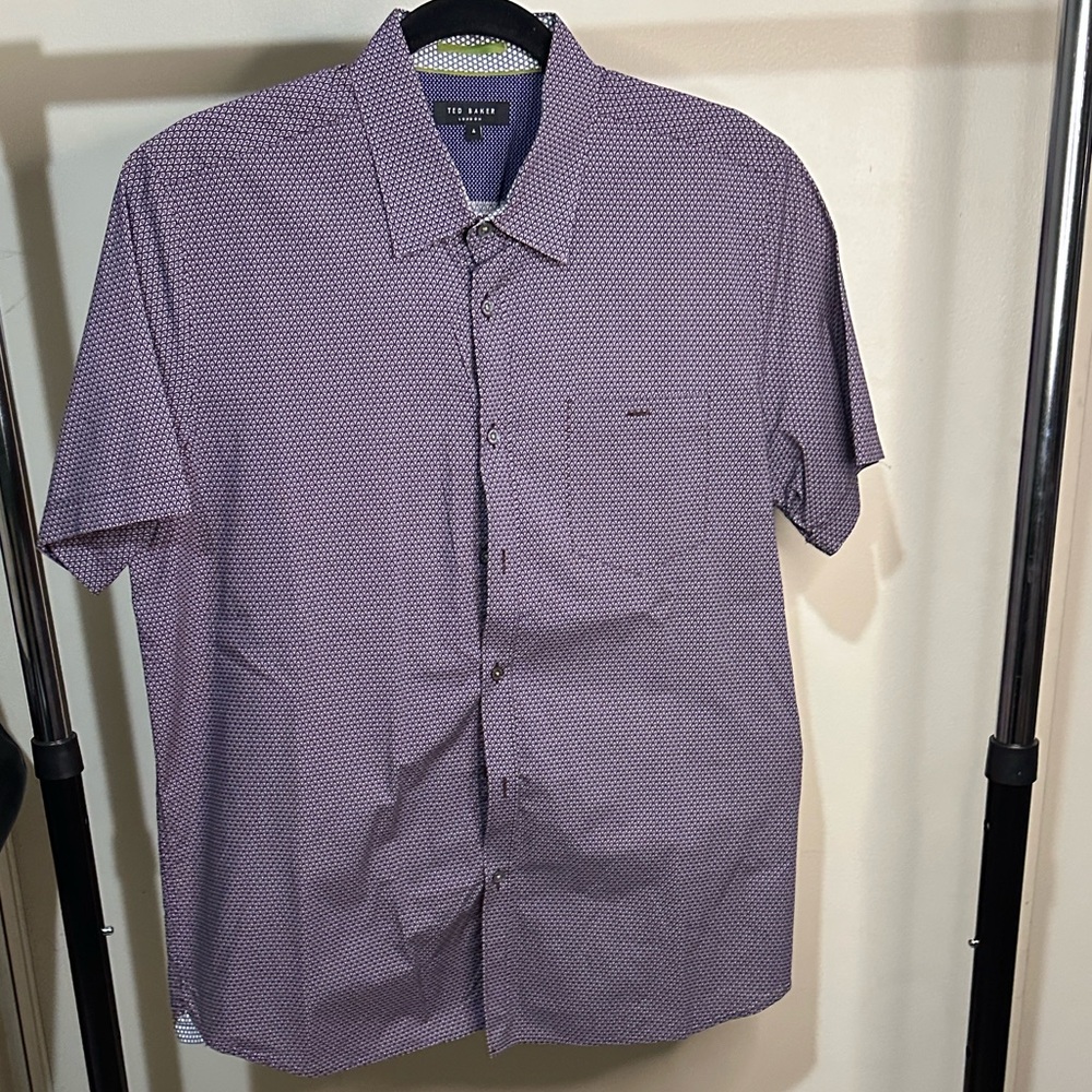 Ted Baker Men's Casual Purple Patterned Shirt